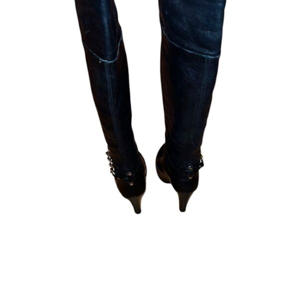 Coach Black Leather Tall Boots Size 5 1/2 B - Picture 7 of 8